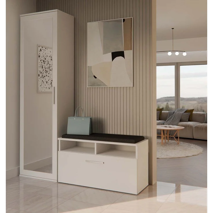TOPESHOP GARDEROBENSCHRANK DUO Eiche Spiegel 180x50x35 (H 180 x T 35 x B 50 cm) – Bild 3