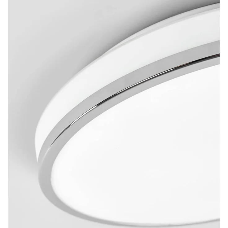 Lindby Deckenleuchten Lyss, LED-Leuchtmittel fest verbaut, warmweiß, Modern, Glas, Metall, weiß, chrom, inkl. Leuchtmittel, Bad – Bild 6