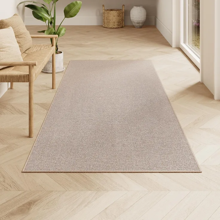 SONGMICS Wohnzimmerteppich Waschbar rutschfest, Boho, 80x150 cm | Flachgewebe Teppich Faltbar, Dekoration für Schlafzimmer, Kamelbraun, Verina Kollektion TAR097K01