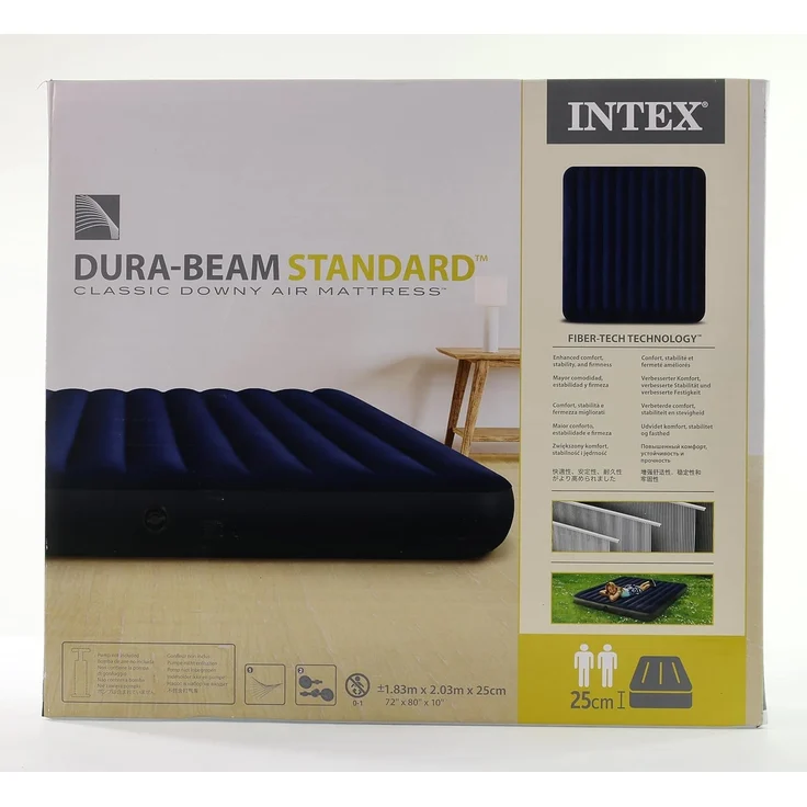 Intex 'Classic Downy' Luftbett, blau, 183 x 203 x 25 cm – Bild 11