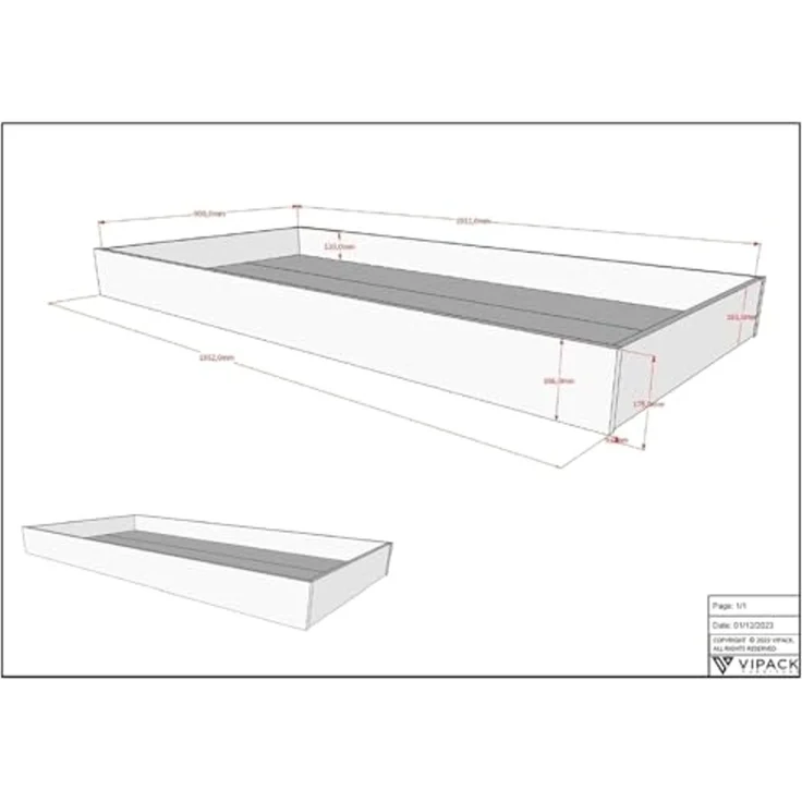 Hausbett >Buche Massiv< in Buche massiv weiß lackiert - 207,5x170x97,5 (BxHxT) – Bild 5