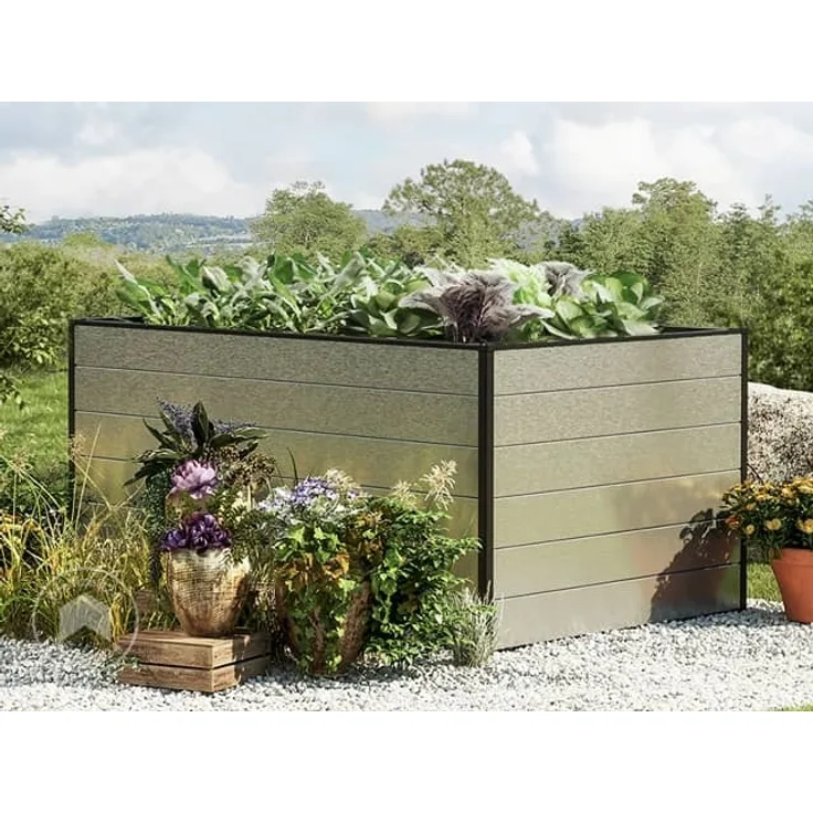 GFP Hochbeet Kräuter-Gemüse-Beet Aluminium CHRISTINA - 150x99x77cm - Aluminium eloxiert