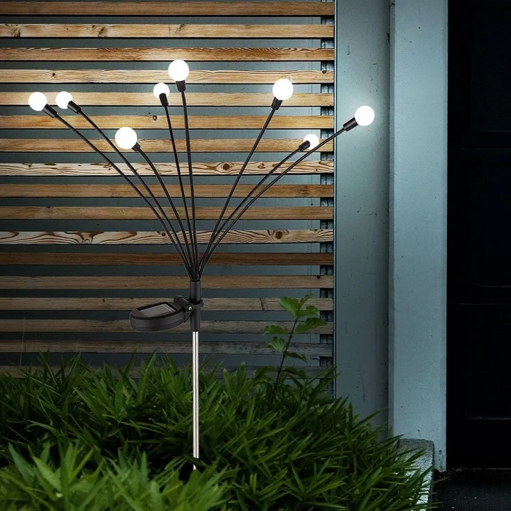 LED Solarleuchte, Edelstahl schwarz, H 70 cm – Bild 2