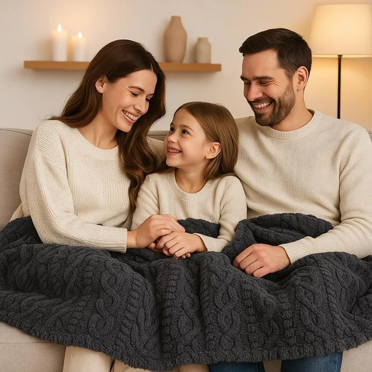 Wohndecke Kuscheldecke BOZEN Ornament Flauschig XXL Größe 150x200 cm, Betz, Wohndecke XXL Warm Sofadecke Decke Couch Fleecedecke – Bild 4