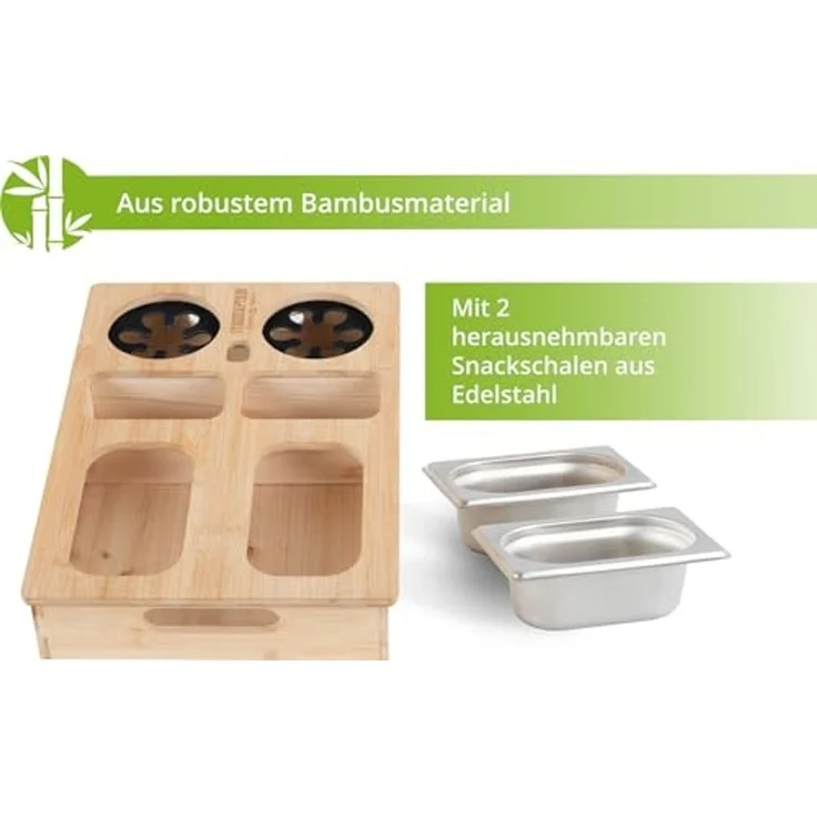 Stagecaptain Tablett CBW-45 NT Couchbar aus nachhaltigem Bambus für Wohnzimmercouch, (praktische Griff-Aussparungen), 7 Staufächer für z. B. Snacks und Getränke sowie Flaschenöffner – Bild 6