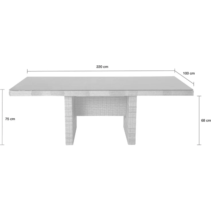 Gartentisch Topeka Esstisch Wangentisch 220x100x75cm Spraystone Tischplatte Braun – Bild 2