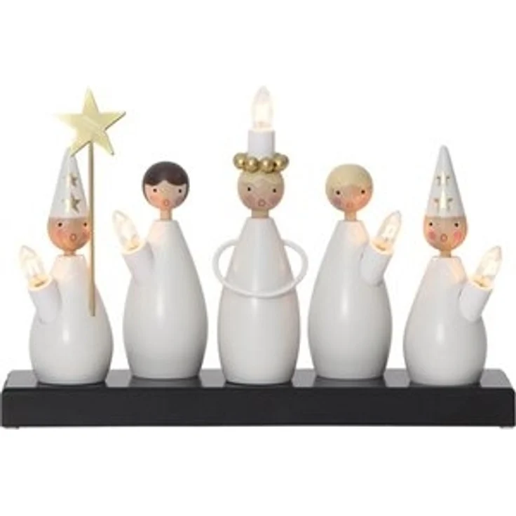 STAR TRADING Fensterleuchter Fensterleuchter Lucia Chor 5flammig warmweiße Lampen innen 22cm weiß, Glühlampe – Bild 6