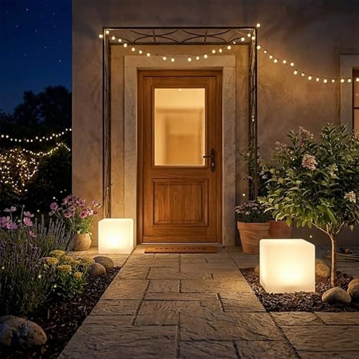 Spetebo LED Solarleuchte LED Solar Kugel mit Erdspieß - 30 cm - Garten Deko, Solar betrieben, LED fest integriert, warm weiß, mit IP67 Wasserschutz – Bild 6