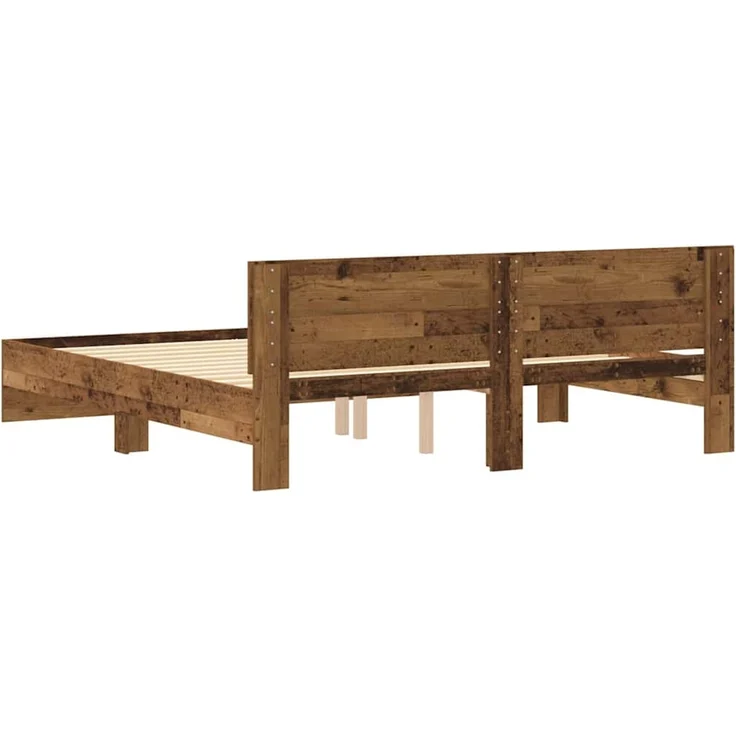vidaXL Bettgestell mit Kopfteil Altholz 180 x 200 cm Holzwerkstoff 3378499 – Bild 7