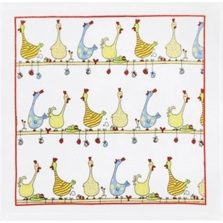 Kracht Geschirrtuch 2er Set Frottier Küchentuch Hühnerstange 50 x50 cm, (2-tlg), Baumfrollfrottee – Bild 4
