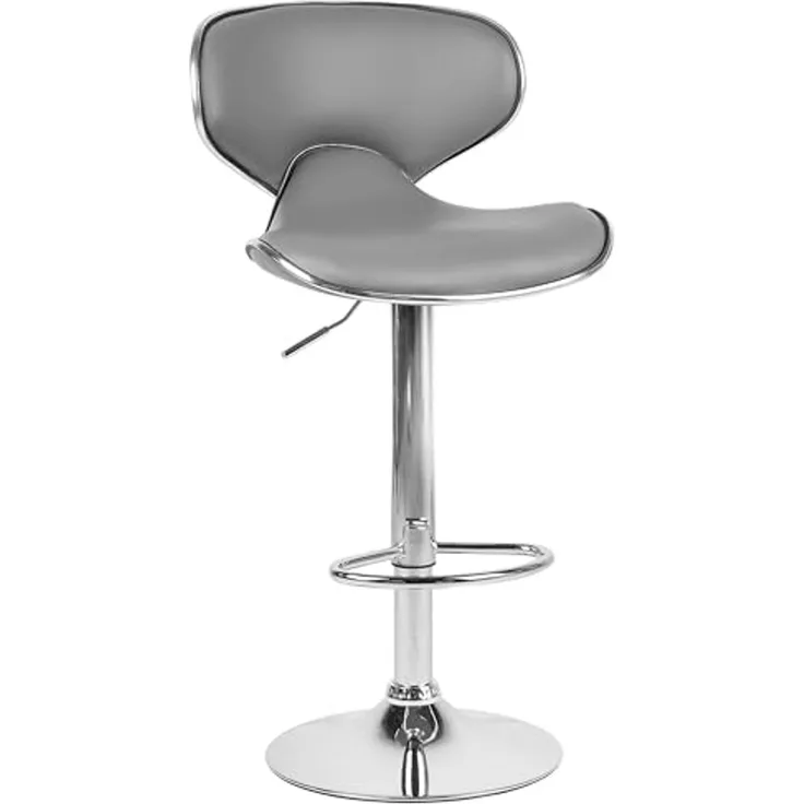 Barhocker Kunstleder grau höhenverstellbar 2er Set CONWAY