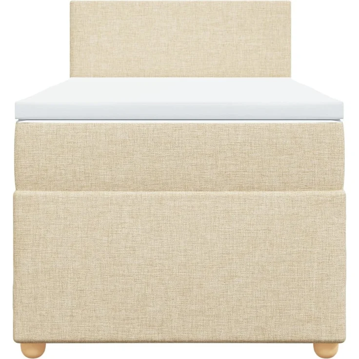 vidaXL Boxspringbett mit Matratze Creme 90x190 cm Stoff 3288833 – Bild 6