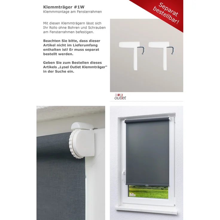 Lysel - Qualitätsspringrollo Tageslicht (B x H) 83cm x 190cm in dunkelgrau – Bild 8