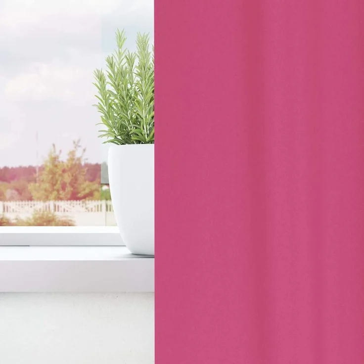 vidaXL Verdunkelungs-Vorhänge mit Ringen 2 stk. Helles Pink Polyester 4107517 – Bild 3