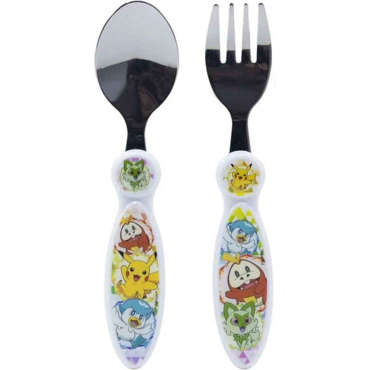 Pokemon Kinderbesteck Set 2-teilig – Löffel & Gabel mit Motivgriffen