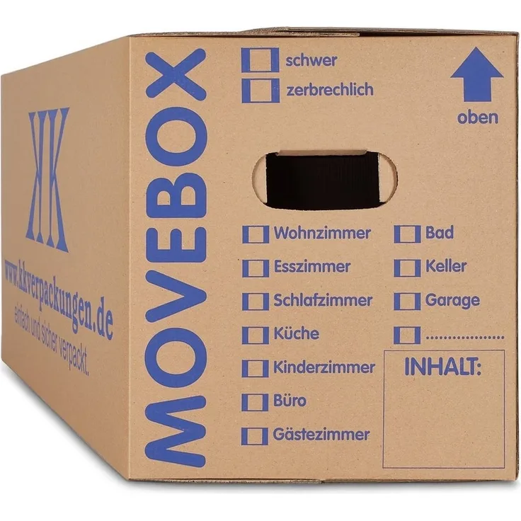 KK Verpackungen Aufbewahrungsbox (Spar-Set, 10 St, 10er-Set), Movebox 2-welliger Umzugskarton Umzugskiste 40kg Braun