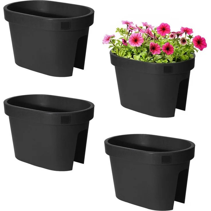 Spetebo Blumentopf (Stück, 4 St, Pflanztopf), Kunststoff Pflanzkasten zum Einhängen – Bild 5