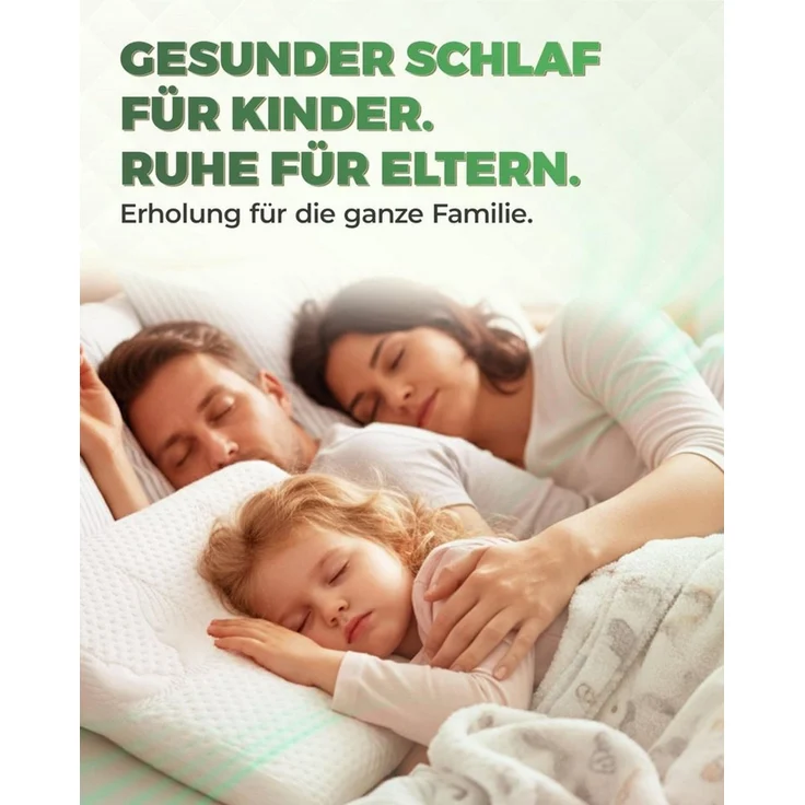 Welldora Kopfkissen Kinderkissen Memory Foam 30x50 cm ergonomisch für Kinder 2–8+ Jahre, OEKO-TEX® Standard 100 Certificate – Bild 4