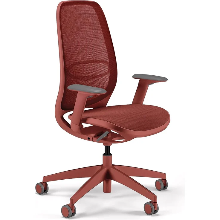 Sedus se:air Ergonomischer Drehstuhl, Bürostuhl, Kunststoff mit Rezyklat-Anteil, 100% Recyclingfähig, Red, 42-55cm, bis 130kg Belastbar