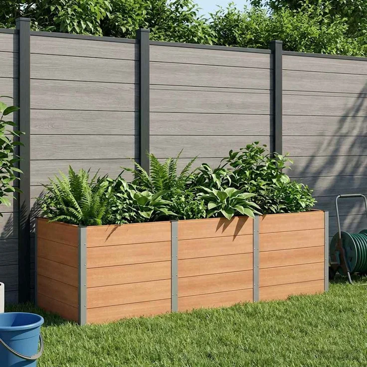 vidaXL Hochbeet Braun 300 x 100 x 91 cm WPC und Aluminium 42039015 – Bild 1