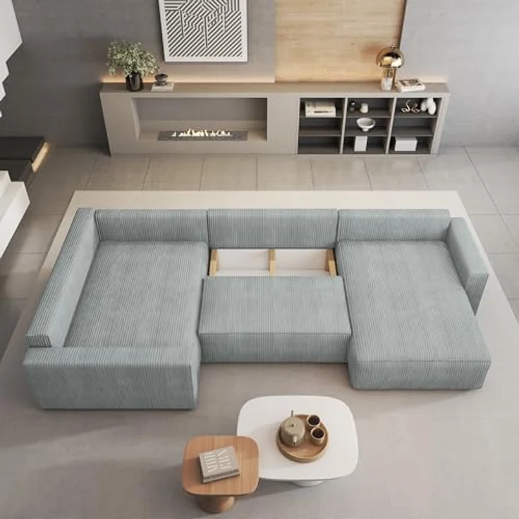 Masseno Ecksofa VELAMI mit Schlaffunktion U-Form, Sofa mit Bettkasten – Bild 4