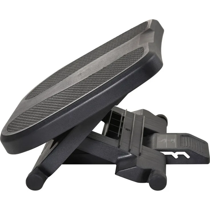 HOMCOM Fußhocker 3 Höhen Verstellbare Fußstütze (Fußbank, 1 St, Fußablage), Schwarz 45 x 34 x 10-16,5 cm