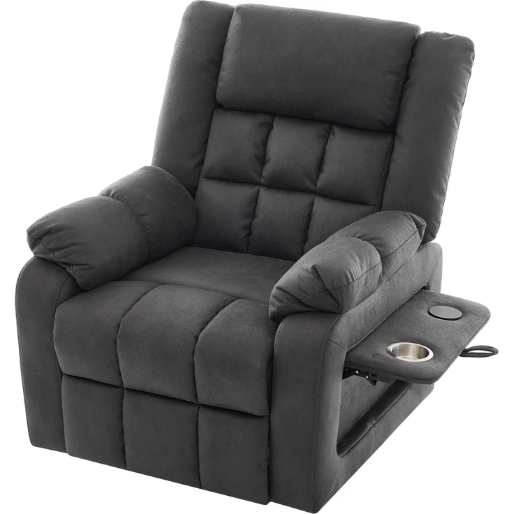 TV-Sessel 103x96x87 cm für 1 Person, elektrisch aufstehbar, mit Massage und Wärme, grau – Bild 7