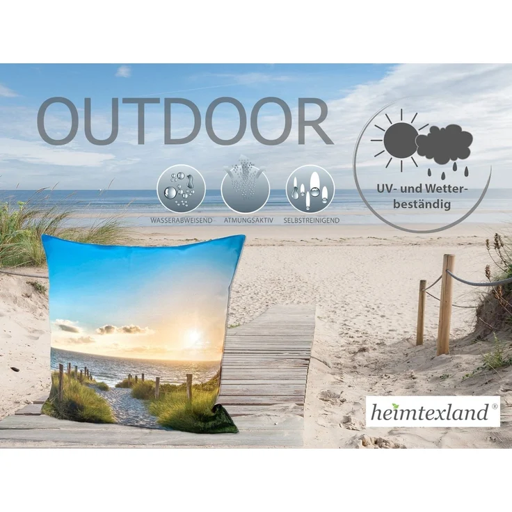 heimtexland Dekokissen Outdoorkissen 45x45 Outdoor Garten Deko Kissen, Lotus Effekt, schmutz- und wasserabweisend, inkl. Füllung – Bild 2