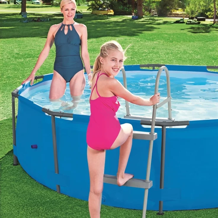 Bestway 'Flowclear' Poolleiter, 2 Stufen, für Pools bis 84 cm Höhe, Metall/Kunststoff Grau – Bild 5