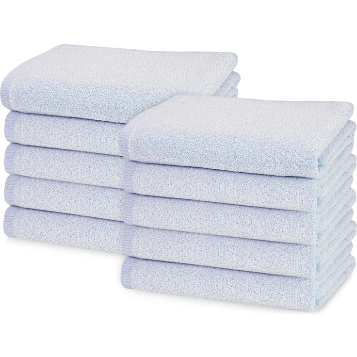 ZOLLNER 10er Set Handtücher, 70% Baumwolle, 30% Polyester, blau, 50x100 cm – Bild 1