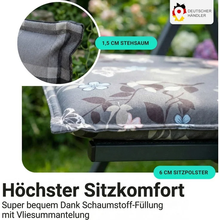 NYVI Sitzauflage Niedriglehner Auflagen 2er Set Barcelona Gartenstuhlauflagen 100x50cm, (2 St), Niederlehner Stuhlauflage Sitzauflage mit Halteband Schrift Namen – Bild 4