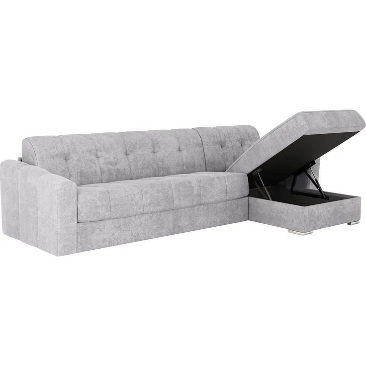 Vente-unique - DARIELO Sofa Stoff Grau - B 223 cm152 cm x H 93 cm x L 295 cm – Bild 6