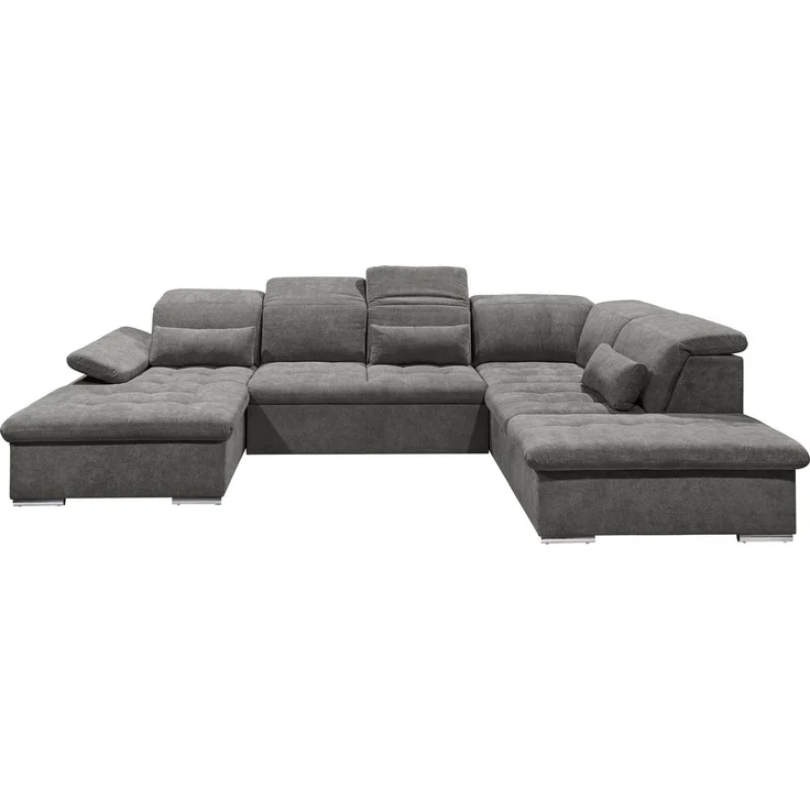ED EXCITING DESIGN Wohnlandschaft Wayne U-Form, mit Bettfunktion, Bettkasten, Nierenkissen, frei im Raum stellbar etc. – Bild 3