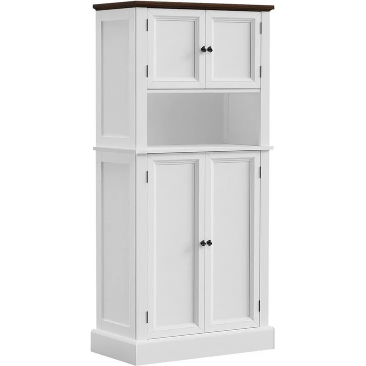 oyajia Stauraumschrank Badkommode Badezimmerschrank Badschrank Badezimmermöbel (verstellbare Ablagen, offenes Fach) Hochwertige MDF Front, Badschrank, Bad