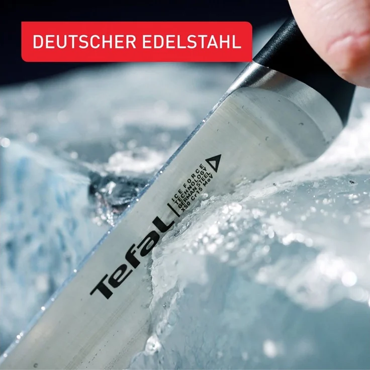 Tefal 'K2323S Ice Force' 3-teiliges Messer-Set, Edelstahl schwarz, 9 cm / 11 cm / 20 cm – Bild 2