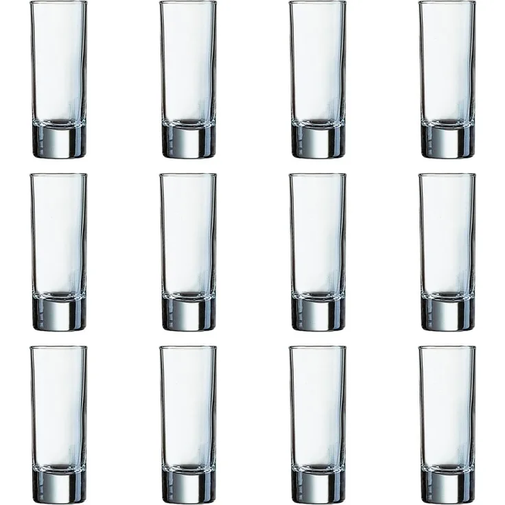 Arcoroc ARC 12365 Islande Schnapsglas, Shotglas, Stamper, 65 ml, Glas, transparent, 12 Stück