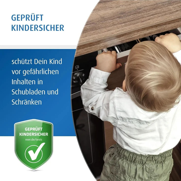 Reer Schubladensicherung Vorteilspack 8 Stück – Bild 2