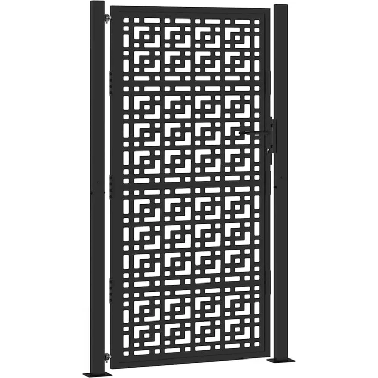 vidaXL Gartentor Schwarz 100x175 cm Stahl Kreuz-Design 4101002 – Bild 2