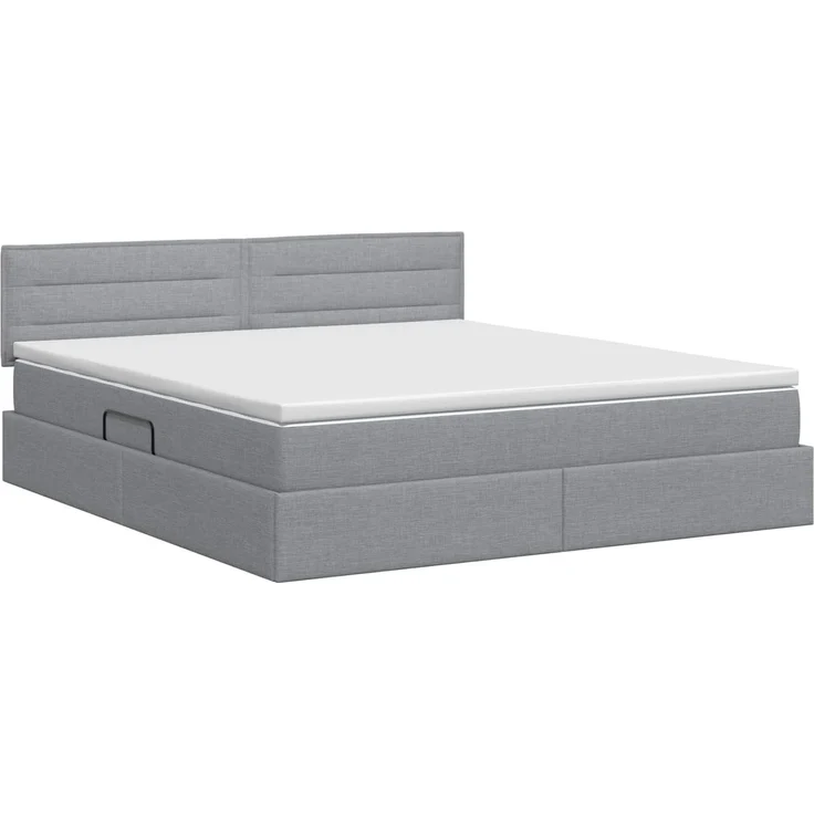 vidaXL Aufbewahrungsbett mit Matratze Hellgrau 180 x 200 cm Samt 3458574 – Bild 8