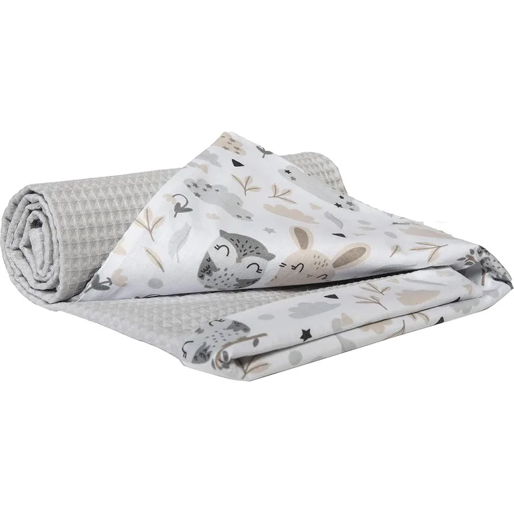Medi Partners Babydecke Baby Decke Neugeborenen - Kuscheldecke Geschenk Babydecken 75x100 cm für Kleinkinder Mädchen Krabbeldecke Kinderbett Kinderwagen 100% Baumwolle (Lichtung mit Grauer Waffel)