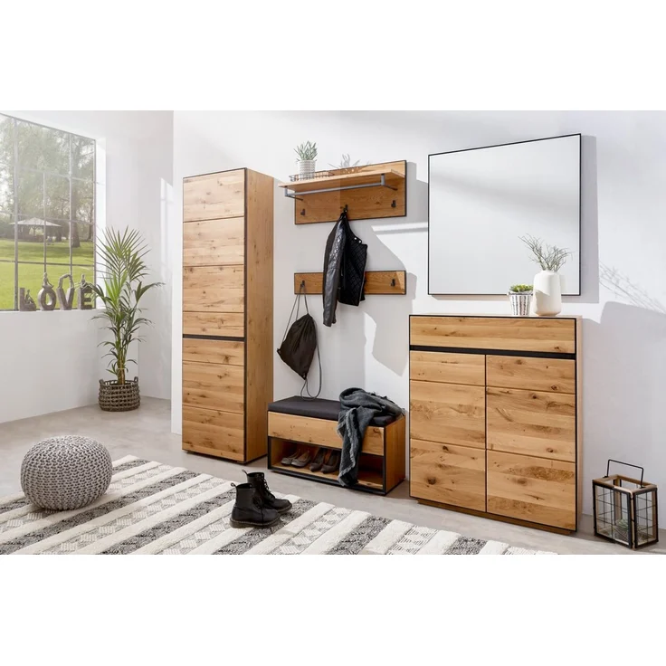 Linea Natura 'KELIO MAX' Hakenleiste Wildeiche massiv, Teilmassiv wildeiche, 85 x 12 x 3 cm, Oberfläche geölt – Bild 3