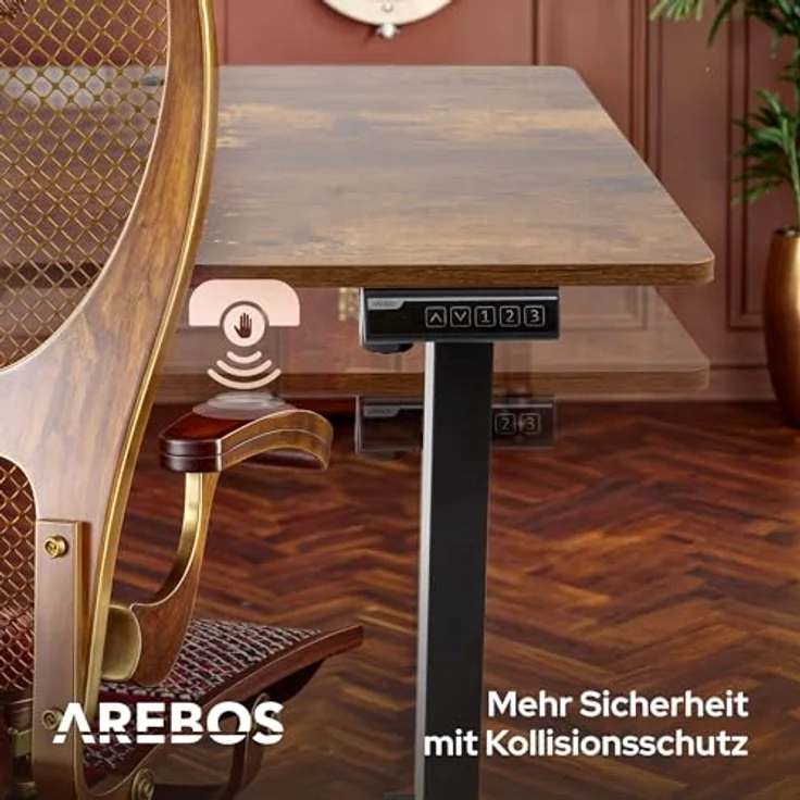 Arebos Schreibtisch Computer-Bürotisch 120 x 60 cm, elektrisch Memory-Funktion, 72-118 cm höhenverstellbar, Hebekapazität: 50 kg – Bild 7