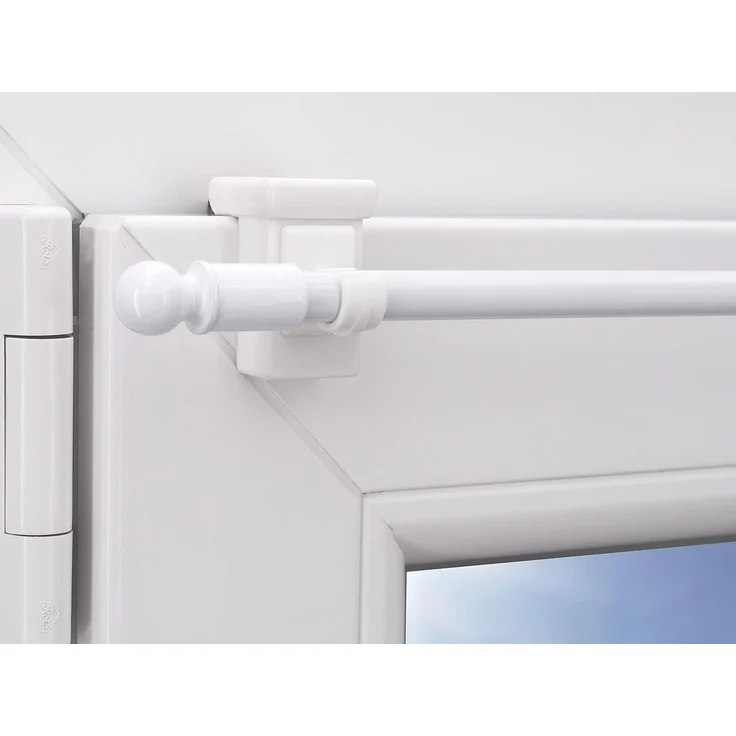 dekondo Klemmhalter für Gardinenstangen Fensterhaken/Dekohaken zum Einlegen von Gardinenstangen, weiß, für einen Klemmbereich (Rahmenstärke des Fensters/Fensterdicke) von 10-27 mm, (4-St), oben oder seitlich am Fenster zu befestigen – Bild 6