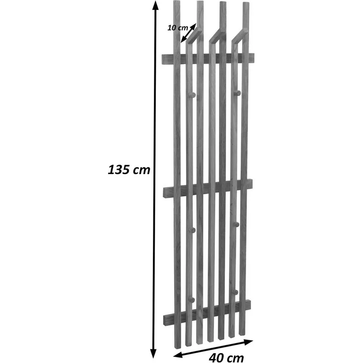 MCA 2er-Sets Garderobenpaneel HWC-P57, Wandgarderobe Garderobenleiste, Massiv-Holz 135x40cm Eiche ~ weiß – Bild 3