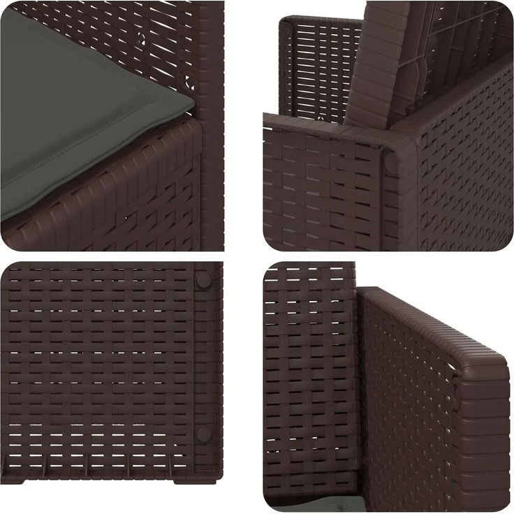 vidaXL Garten Esszimmerstühle 2 stk. Braun und Anthrazit PP 899990 – Bild 8