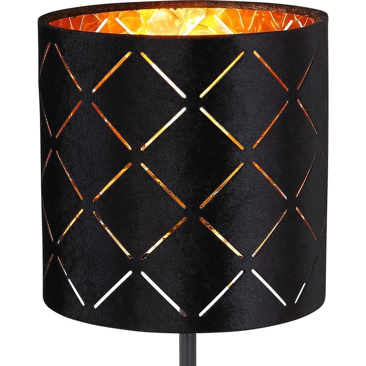 LED Tischleuchte, Dekorstanzungen, Samt, schwarz, H 35 cm – Bild 8