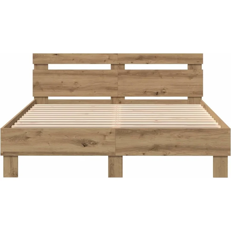 vidaXL Bettrahmen Artisan-Eiche 140 x 190 cm Holzwerkstoff 3333952 – Bild 5
