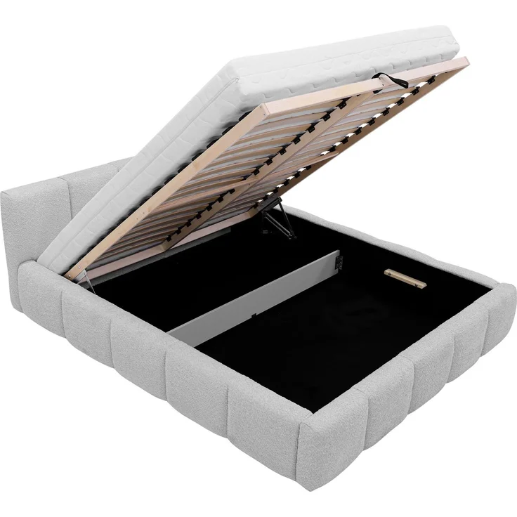 Mirjan24 'Koweni' Polsterbett mit Bettkasten, Bouclé, Grün, 160x200 cm – Bild 3