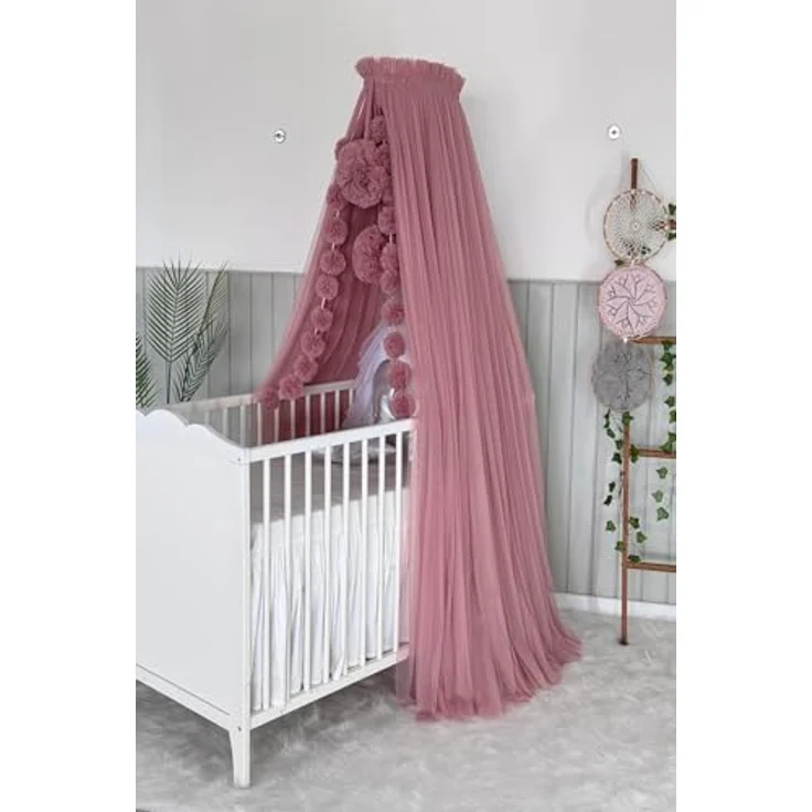 Baby Fancyroom Betthimmel Betthimmel aus 12 Meter Tüll aus 1. Klasse für Kinderbett Gitterbett, Himmel für Babybett Kinderbett – Bild 5