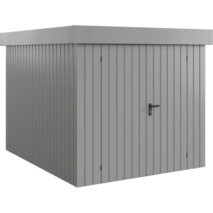 Hörmann Ecostar Metall-Gerätehaus "Euroline Trend" mit Flachdach EFD 6, graualuminium, 214 x 262 cm,2-flüglige Tür – Bild 1